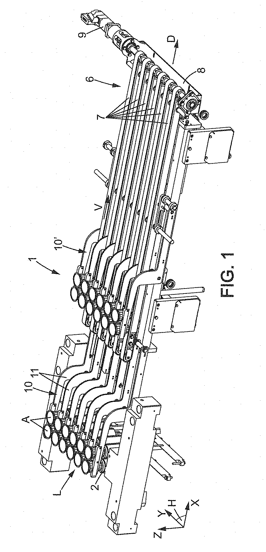 Machine and method for conveying items