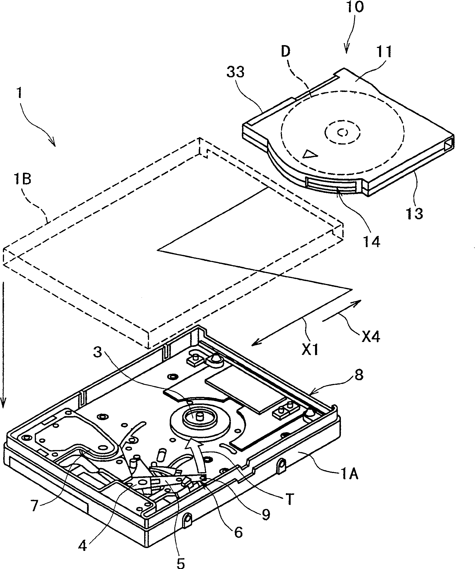 Cassette magnetic-disc and magnetic-disc drive device