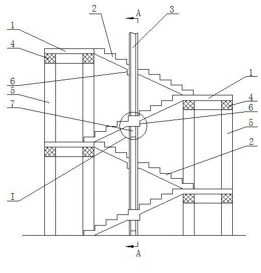 A building anti-seismic escape staircase