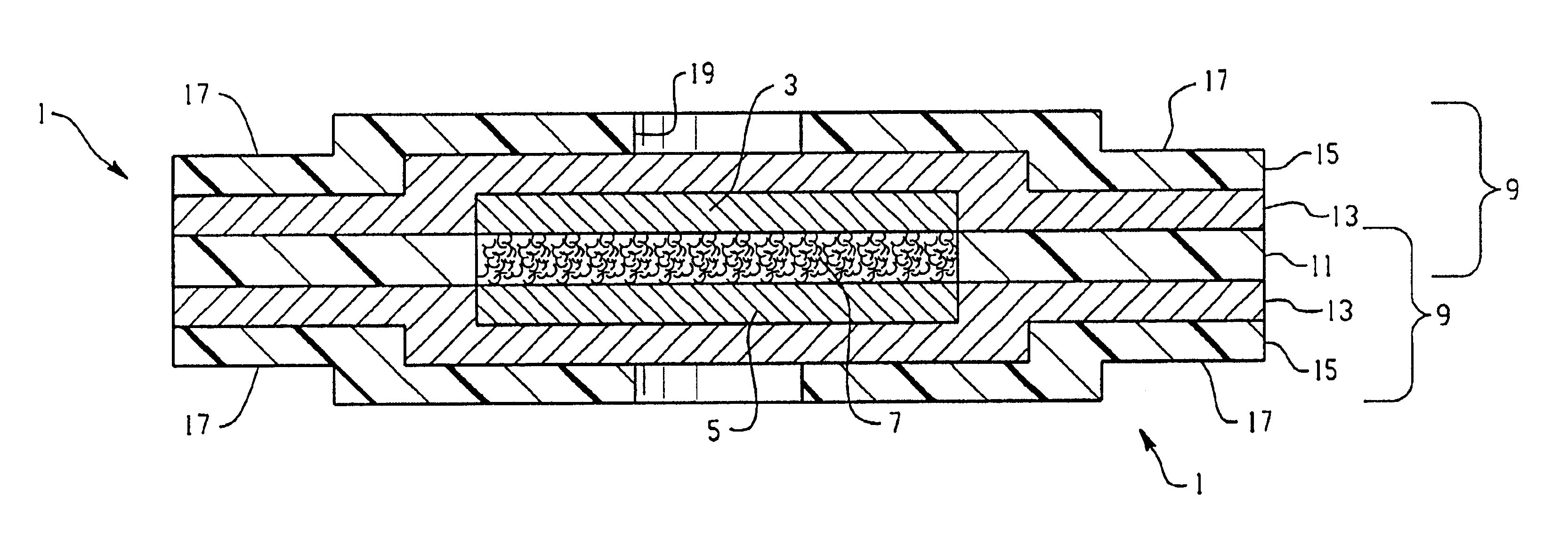 Flexible thin battery and method of manufacturing same