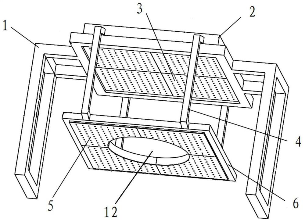 A detection device with vibration isolation nested structure