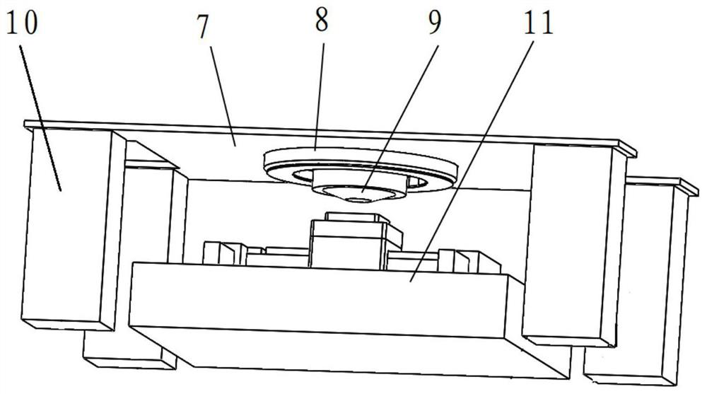 A detection device with vibration isolation nested structure