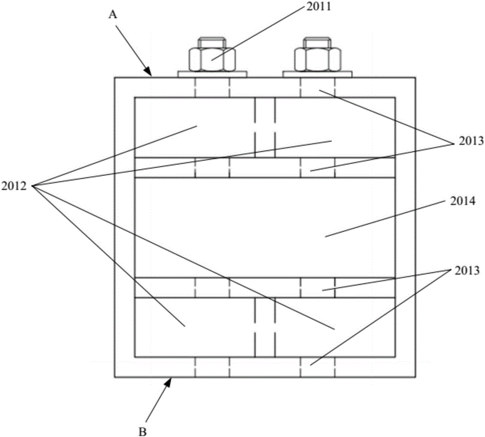 Embedded container house inter-module connection point structure and connection method