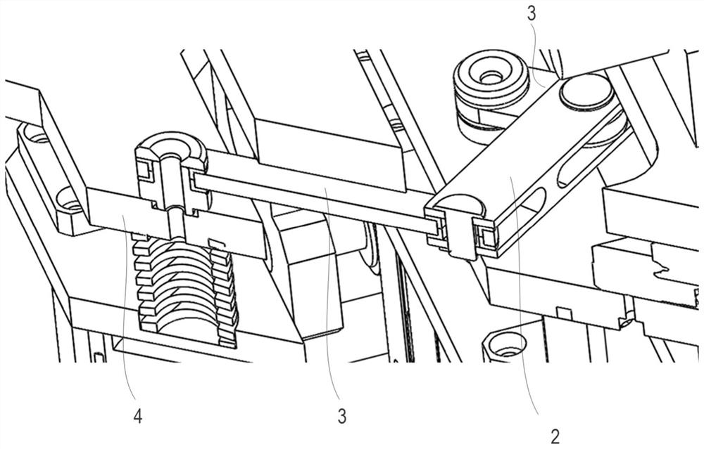 Grabbing mechanism distance adjusting device and logistics conveying line