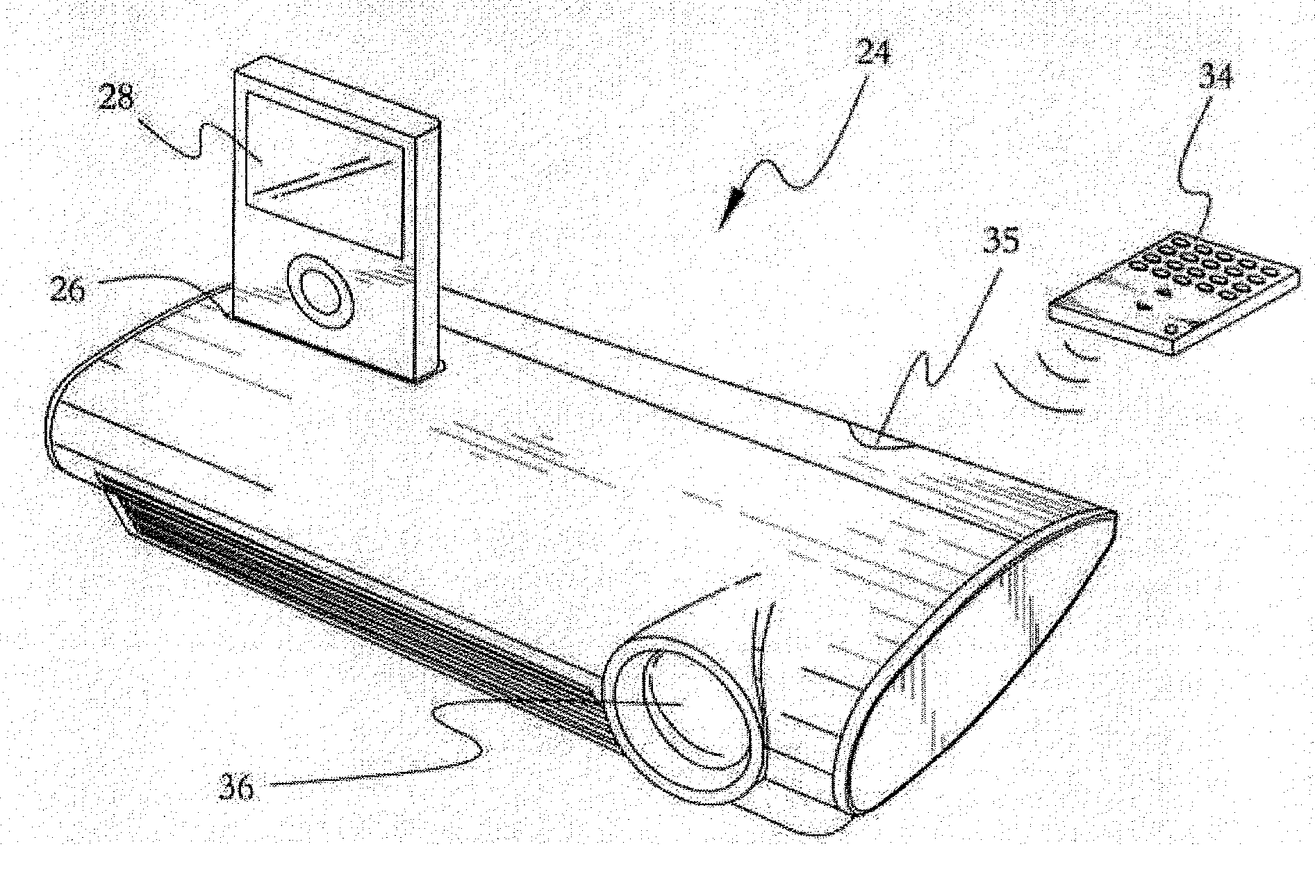 Projector with build-in ipod insertion slot