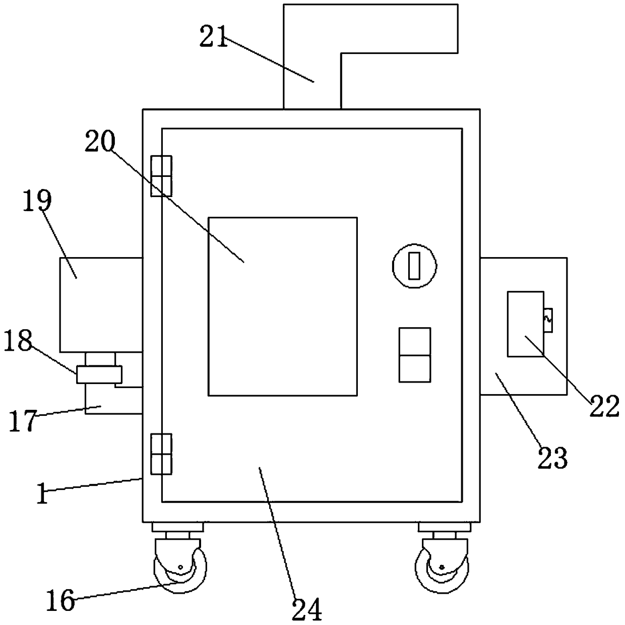 Motherboard packaging device with dust removing function for computer hardware development