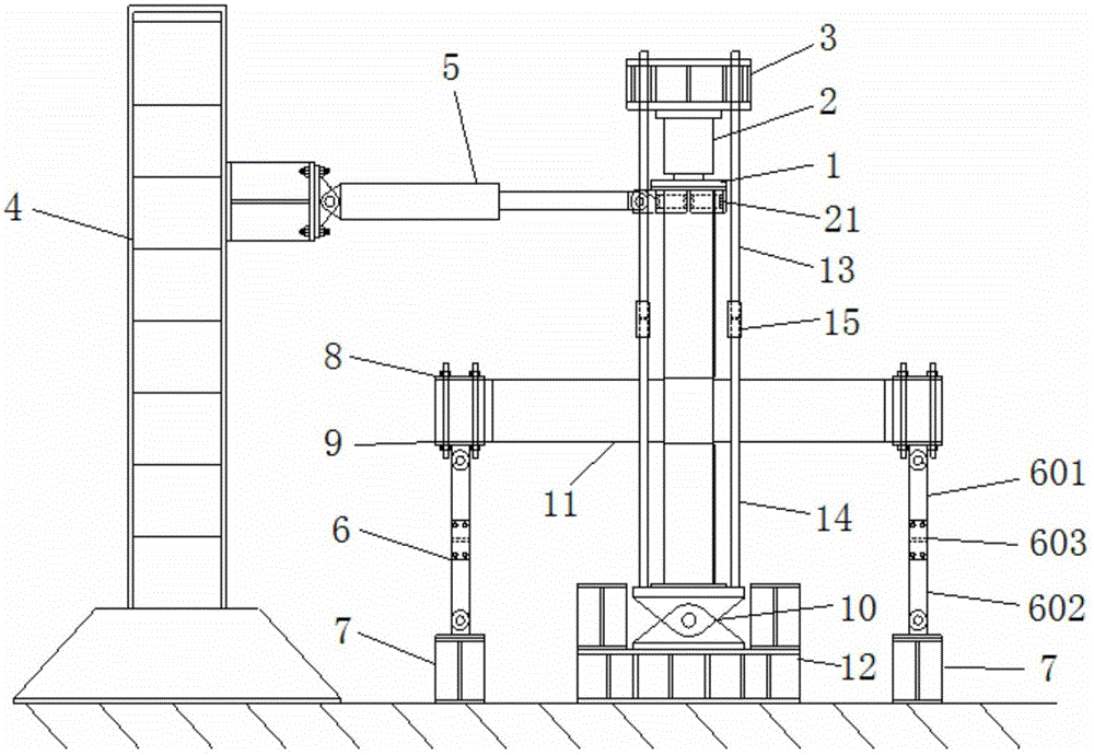 Planar frame joint loading and joint region shear deformation measuring device