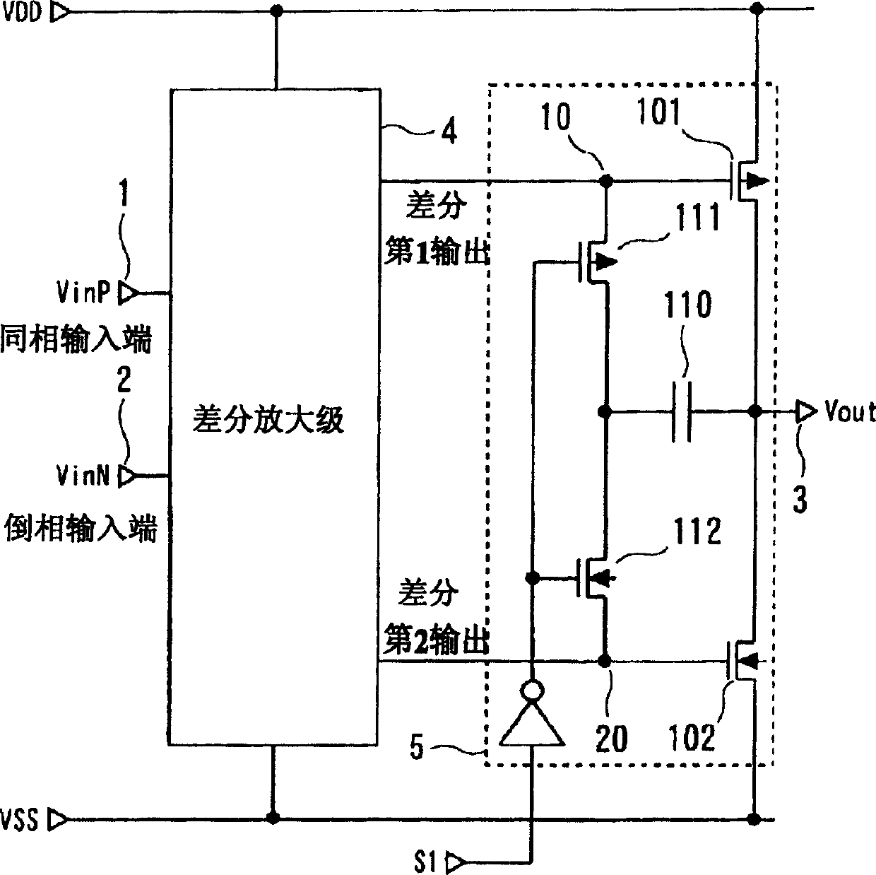 Differential amplifier, data driver and display device