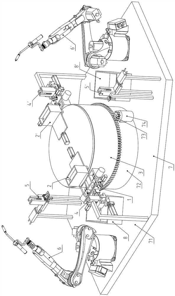 Automatic pairing and intelligent welding equipment of baffle assembly for belt conveyor tensioning device