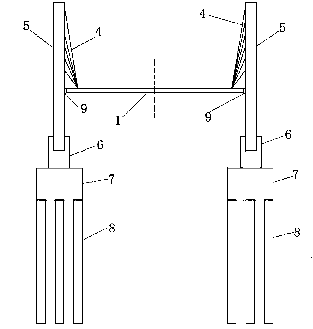Arched and cable-stayed combination type system bridge and construction method thereof