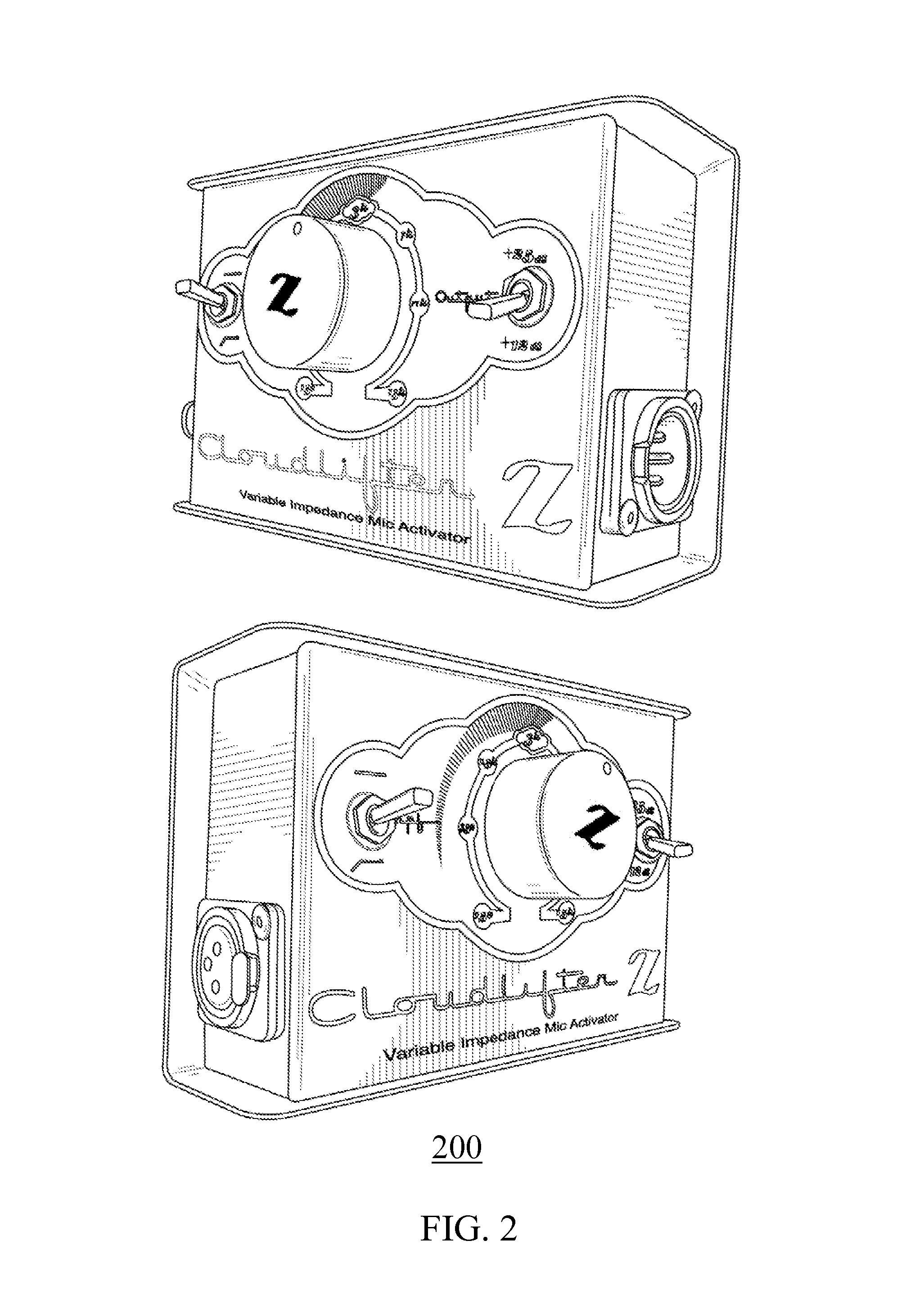 Phantom-powered inline preamplifier with variable impedance loading and adjustable interface