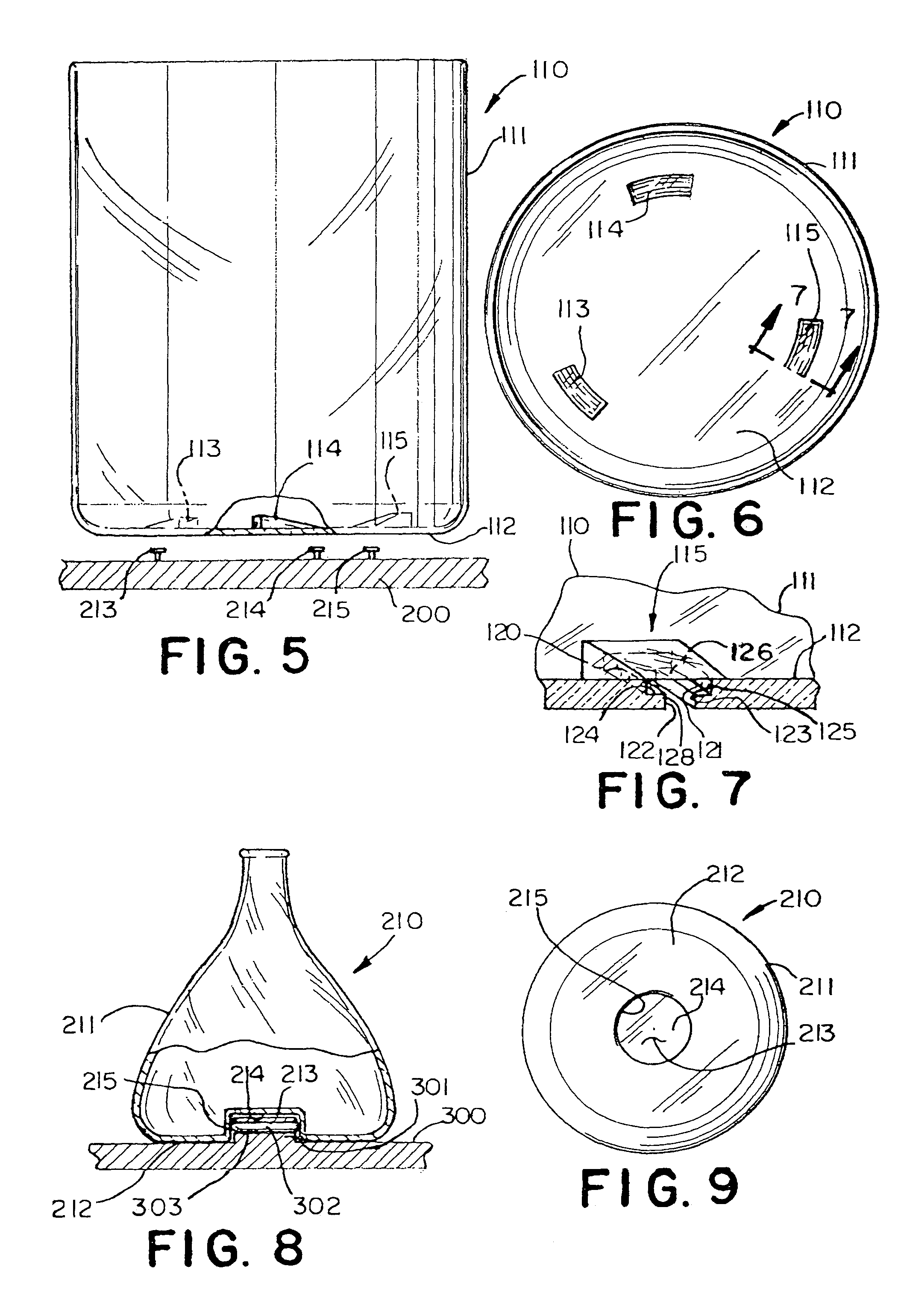Vessel with securing device