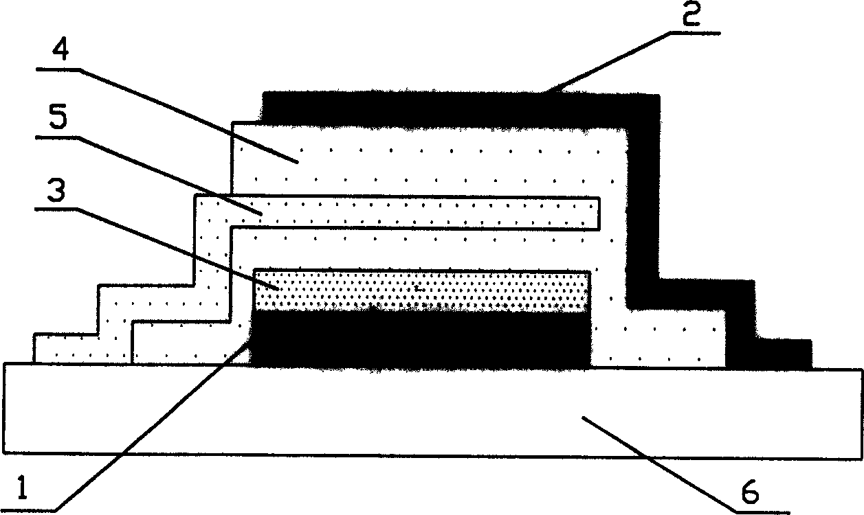 Orgain semiconductor electroluminous triode and its manufacturing method