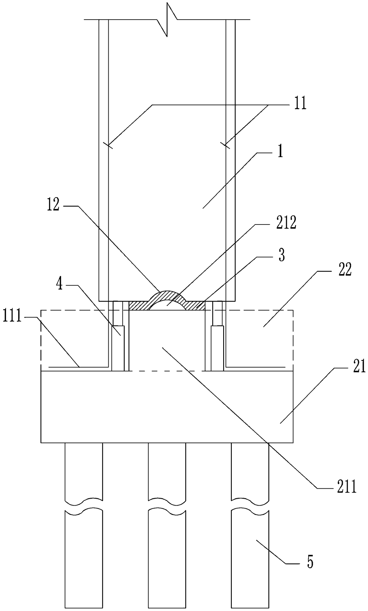 Connecting construction between prefabricated bridge pier and bearing platform and capable of positioning attitude