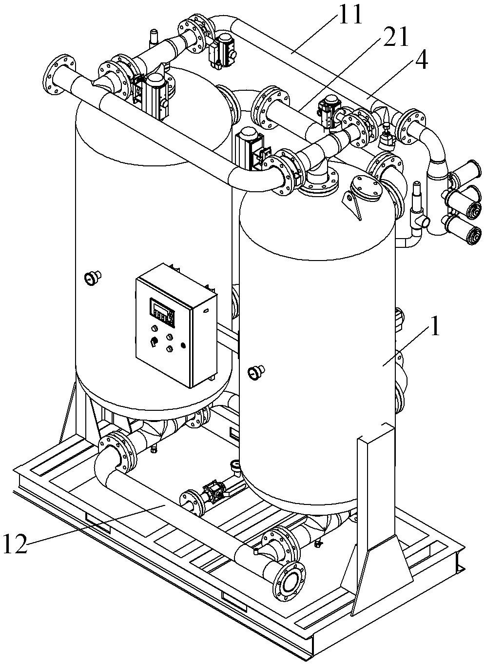 Water-containing gas dryer