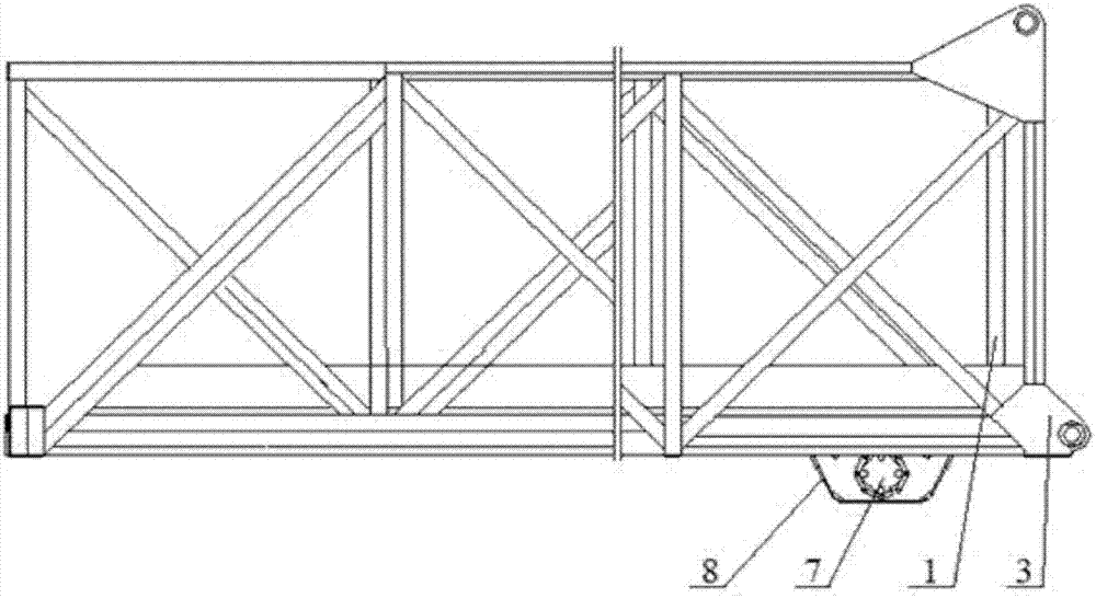 Horizontal expansion device for bridge detection operating vehicle