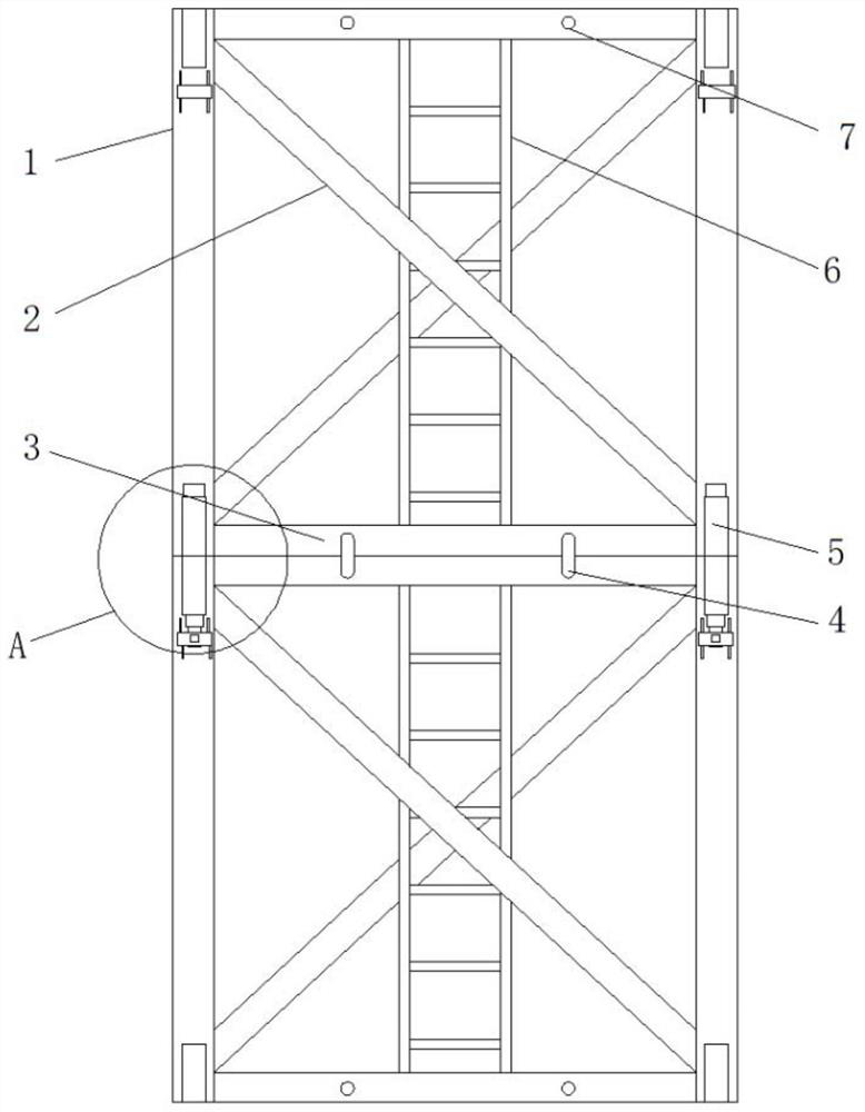 Tower crane standard section stable and firm in connection