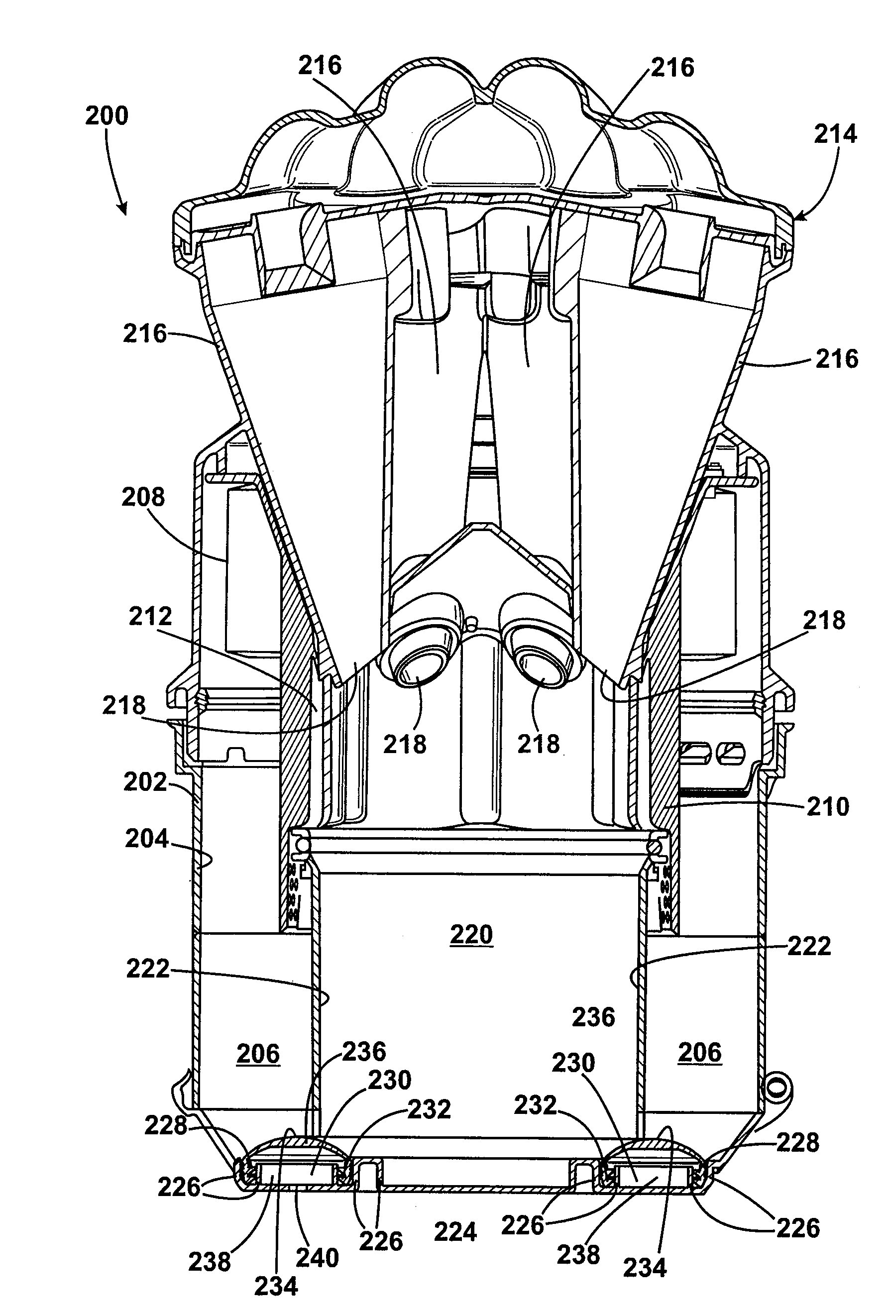 Cyclonic separating apparatus for a cleaning appliance