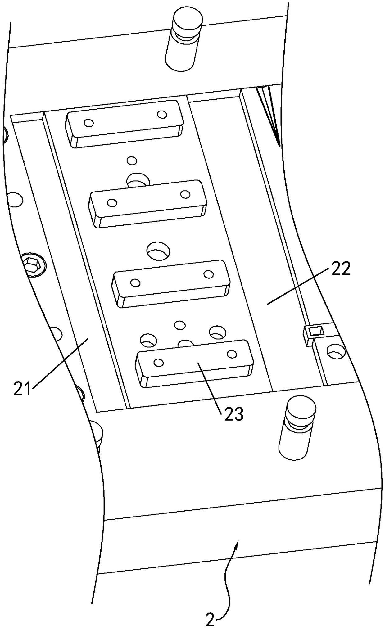 Lower die for machining drawer slide rail