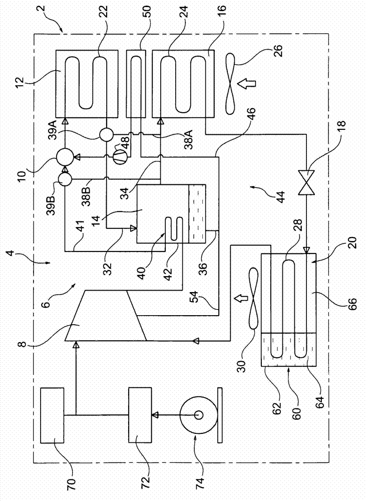 Method of cooling air in a vehicle and air conditioning system for a vehicle