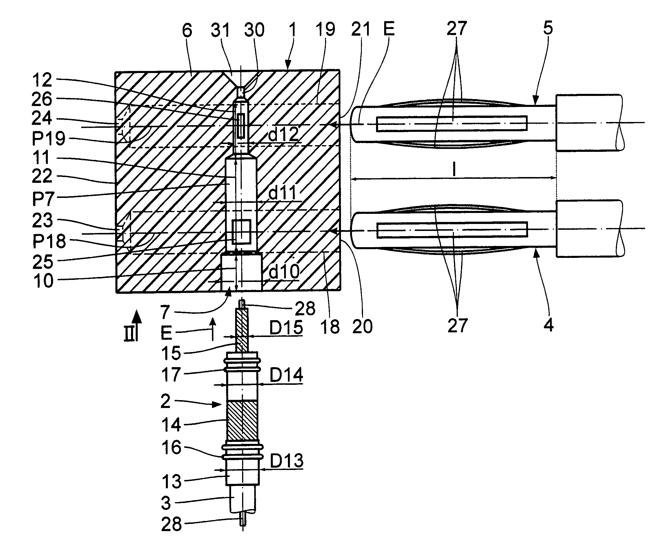 Contact connection adapter for producing an intermittent electrical contact between two plugs