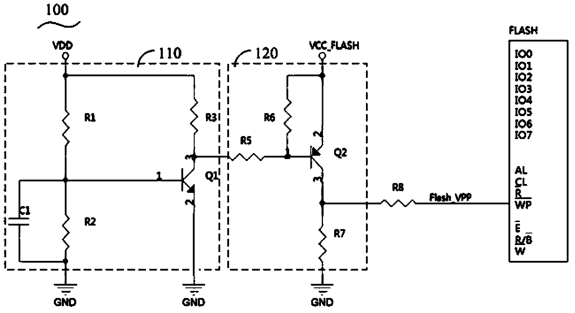 Power-fail protective circuit and power-fail protective sequential circuit for flash memory