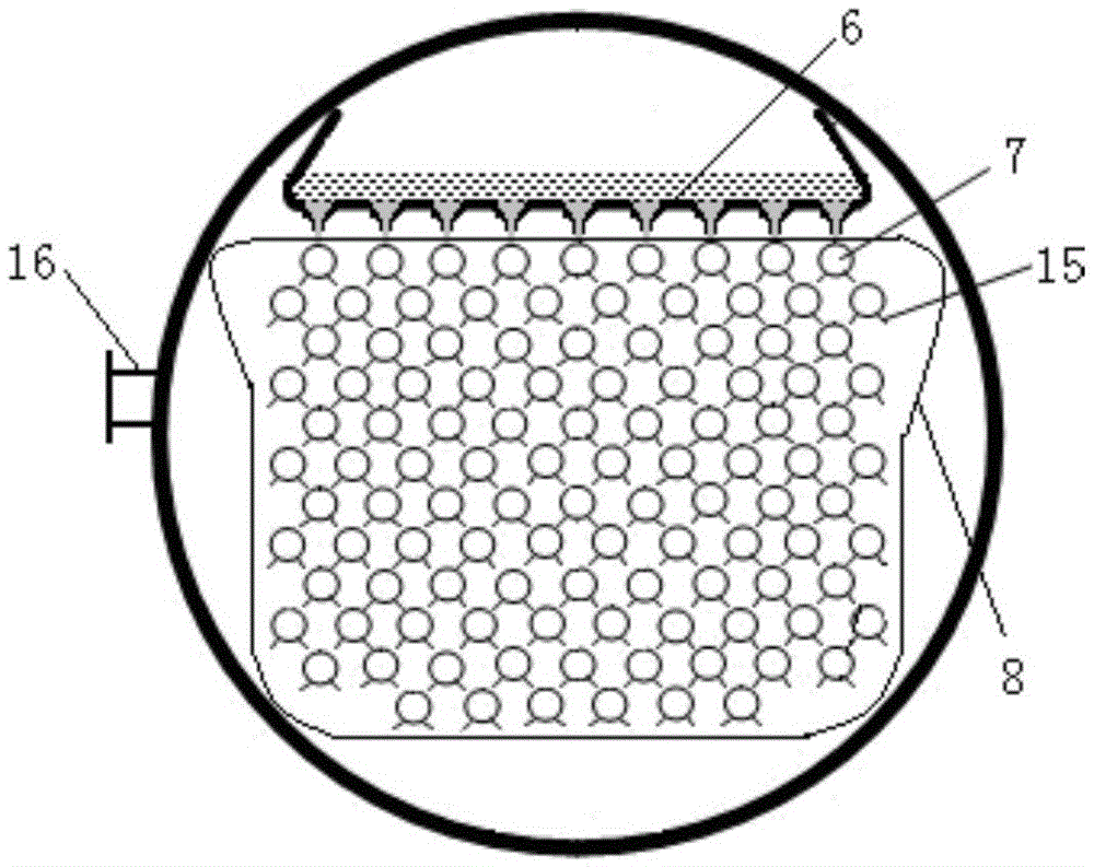 A tube shell horizontal liquid film flipping falling film absorption device using ω-shaped spring