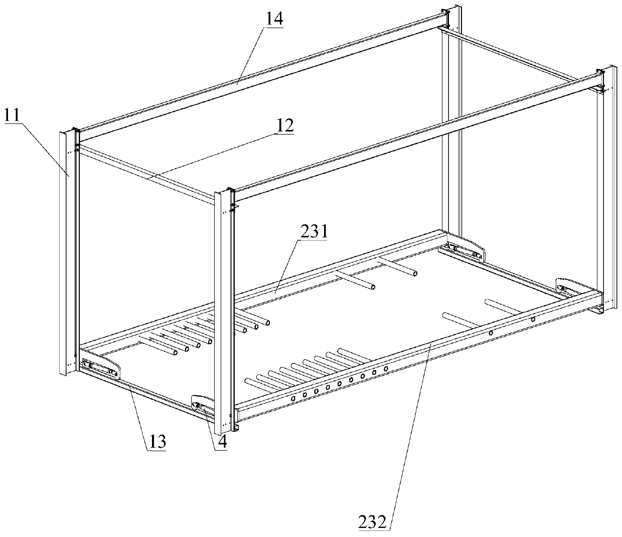 Movable comb-tooth type lifting frame and three-dimensional garage with lifting frame