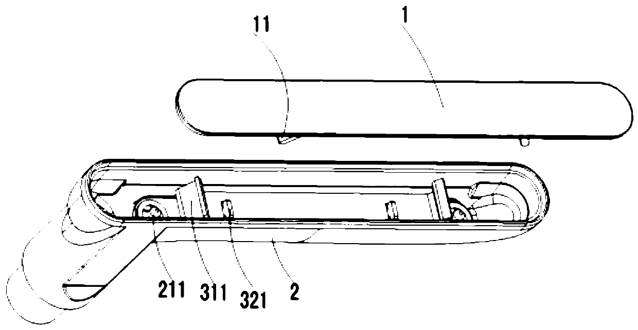 Door lock handle laminated membrane elastic piece type disassembly and replacement structure