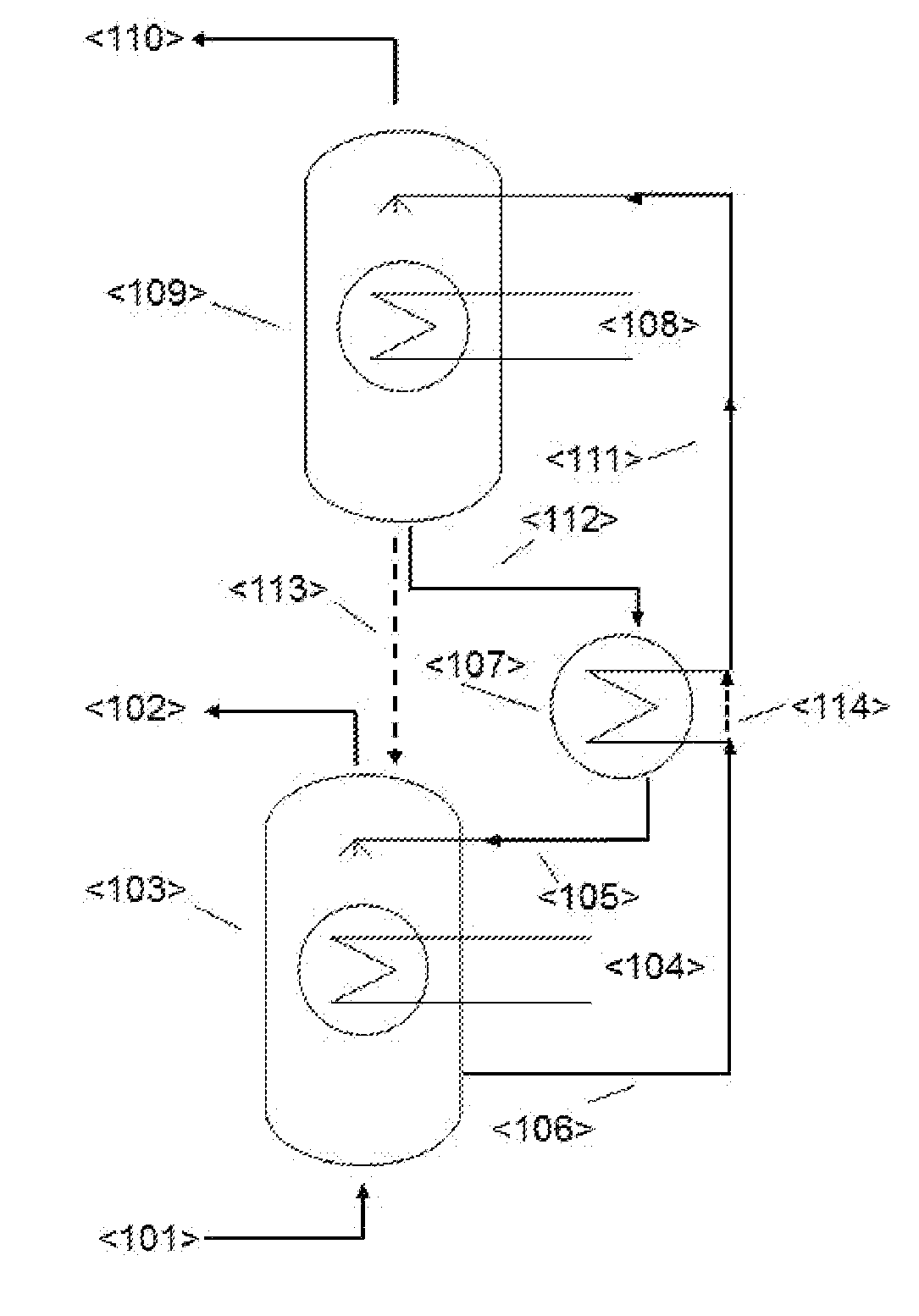 Process for dehumidifying moist gas mixtures