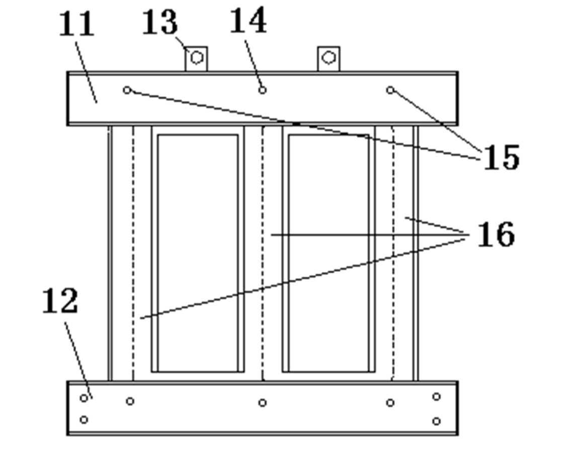 General clamp piece for three-phase three-pole amorphous iron cores