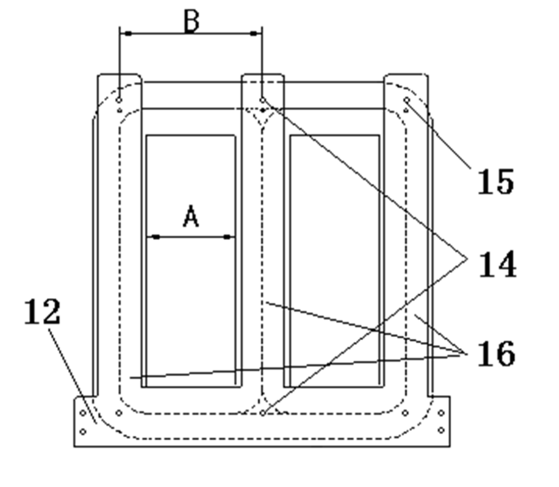 General clamp piece for three-phase three-pole amorphous iron cores