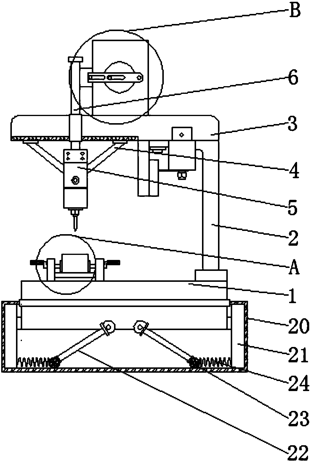 Drilling machine for machining hardware precision parts