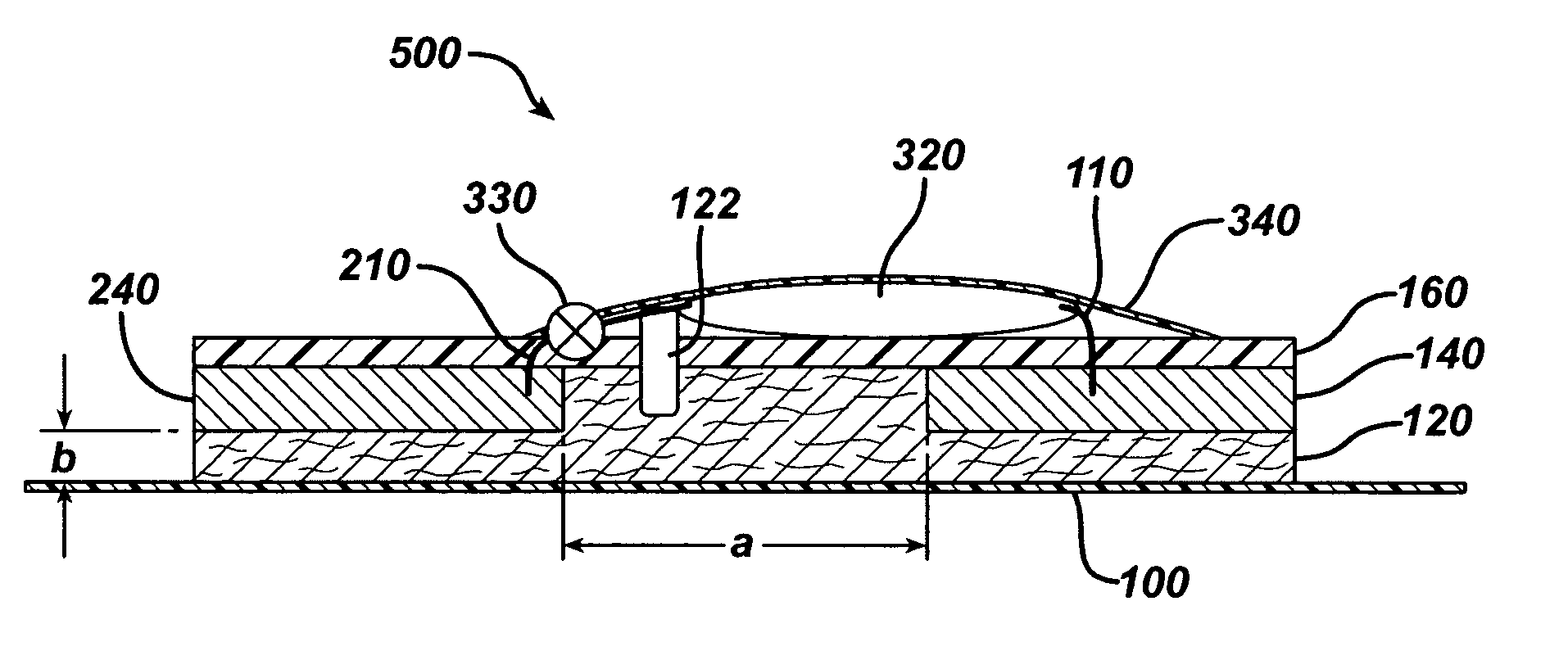 Device containing a light emitting diode for treatment of barrier membranes