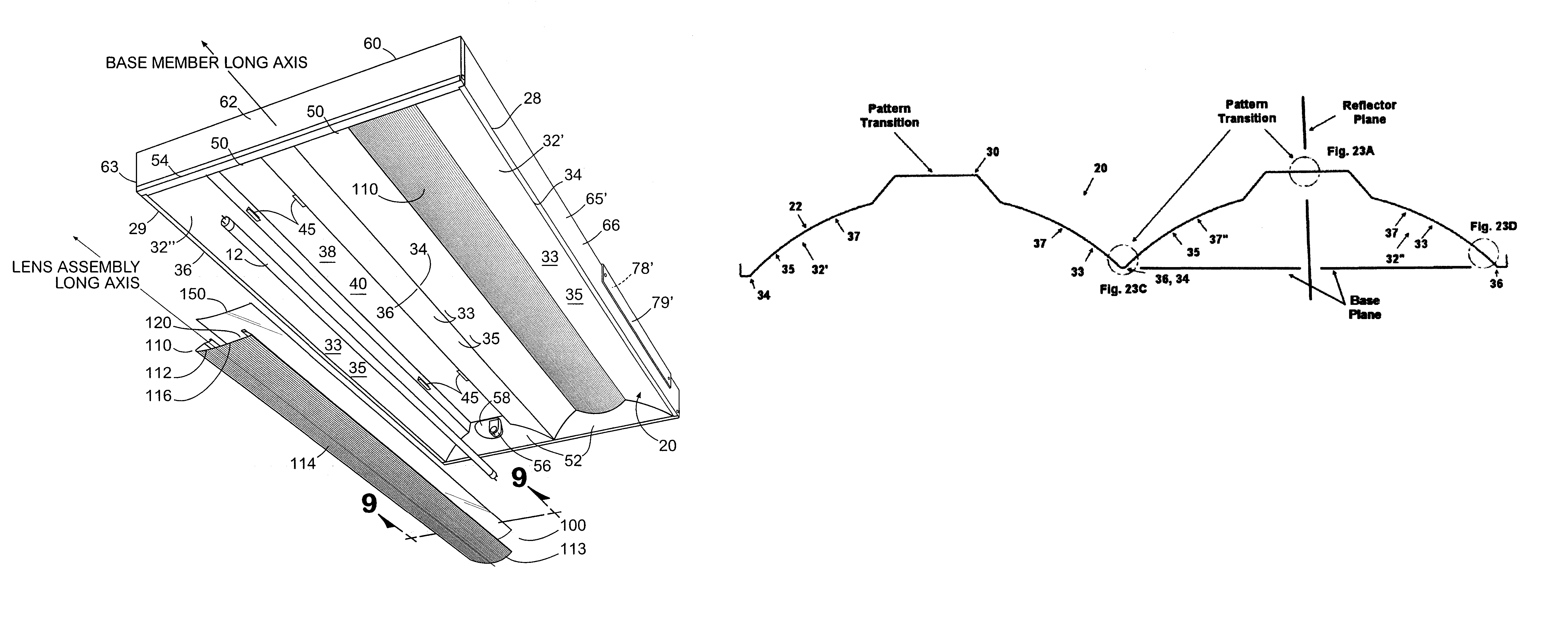 Light fixture having a reflector assembly and a lens assembly for same