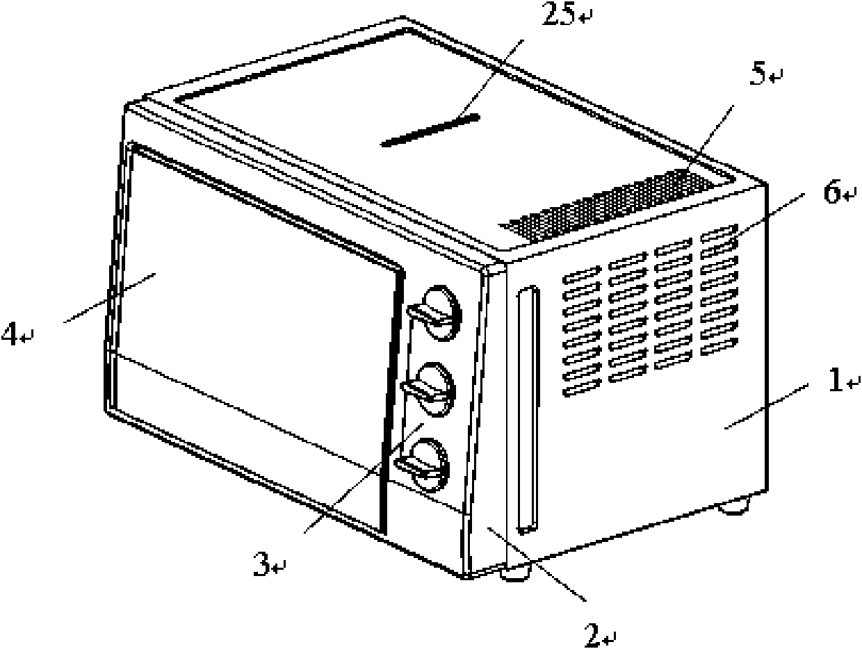 Electric oven with oily fume removal device
