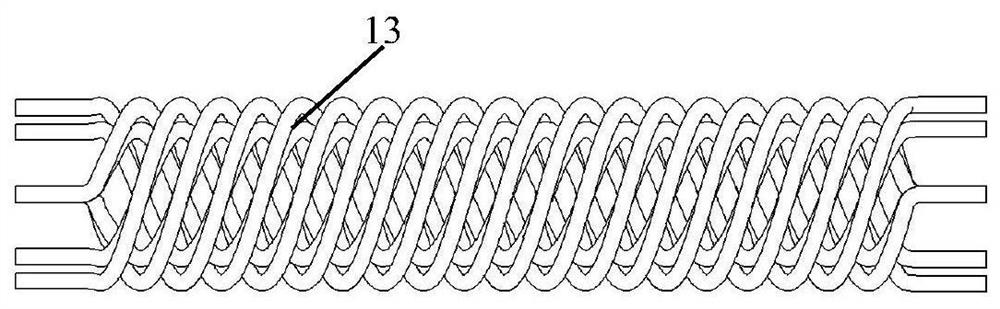 Spiral baffling winding type copper pipe heat exchange device