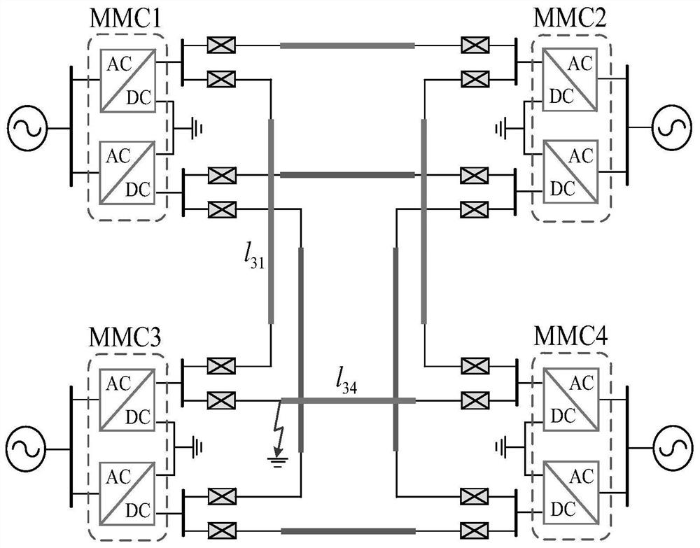 Source-network cooperation type capacitive direct-current circuit breaker suitable for MMC direct-current power grid