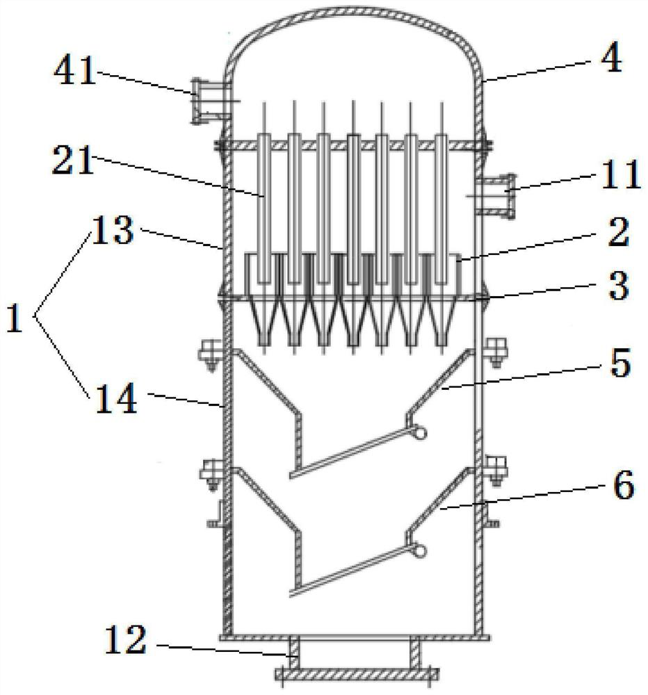 Multi-tube cyclone dust removal device