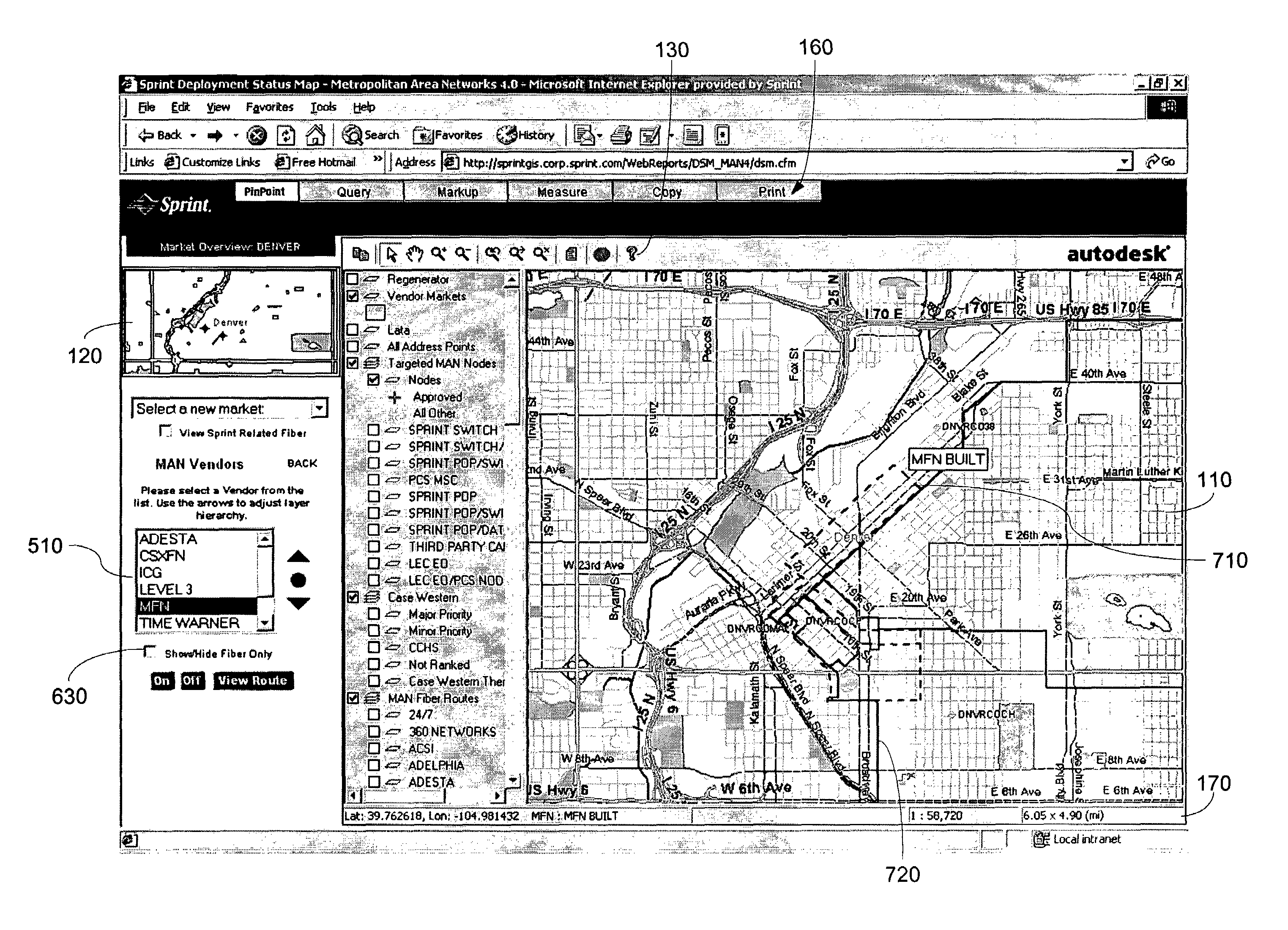 Spatial point to cable distance calculator for high bandwidth metropolitan area networks