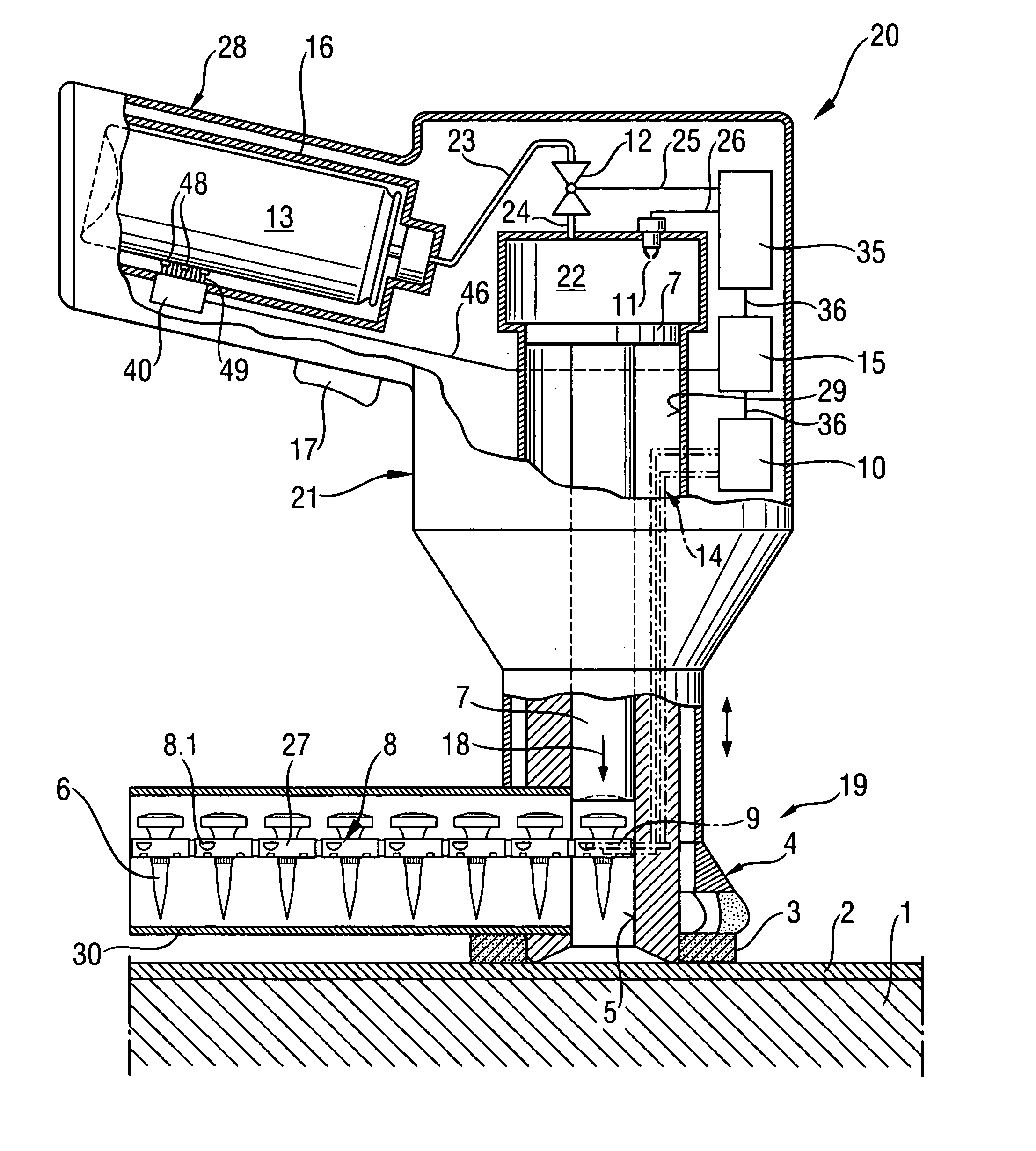 Setting tool and magazine with fastening elements and propellant holder for the setting tool