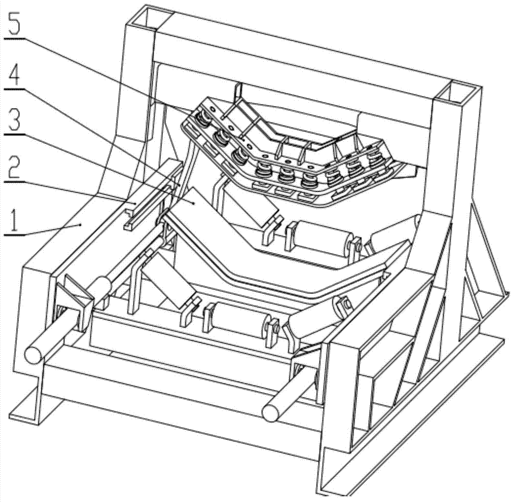 A full-section broken belt arresting device and arresting method for an upward trough conveyor belt