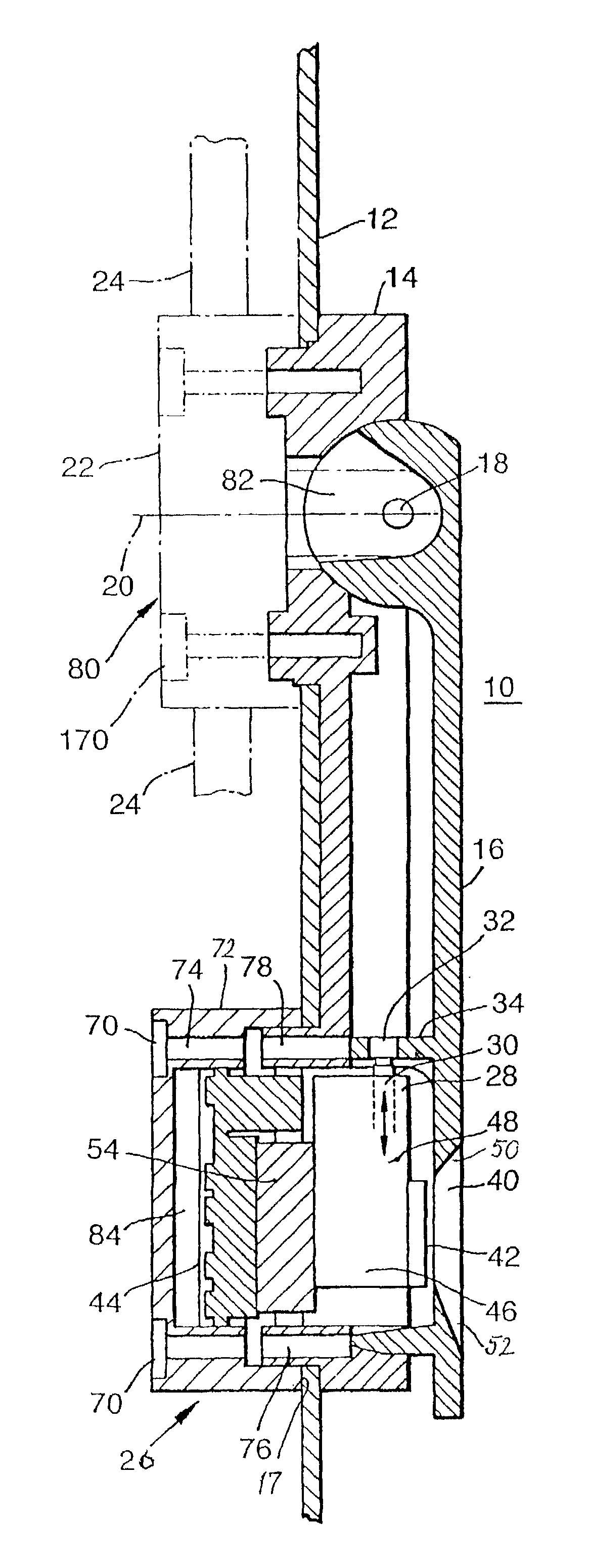 Electrically blockable swiveling lever control