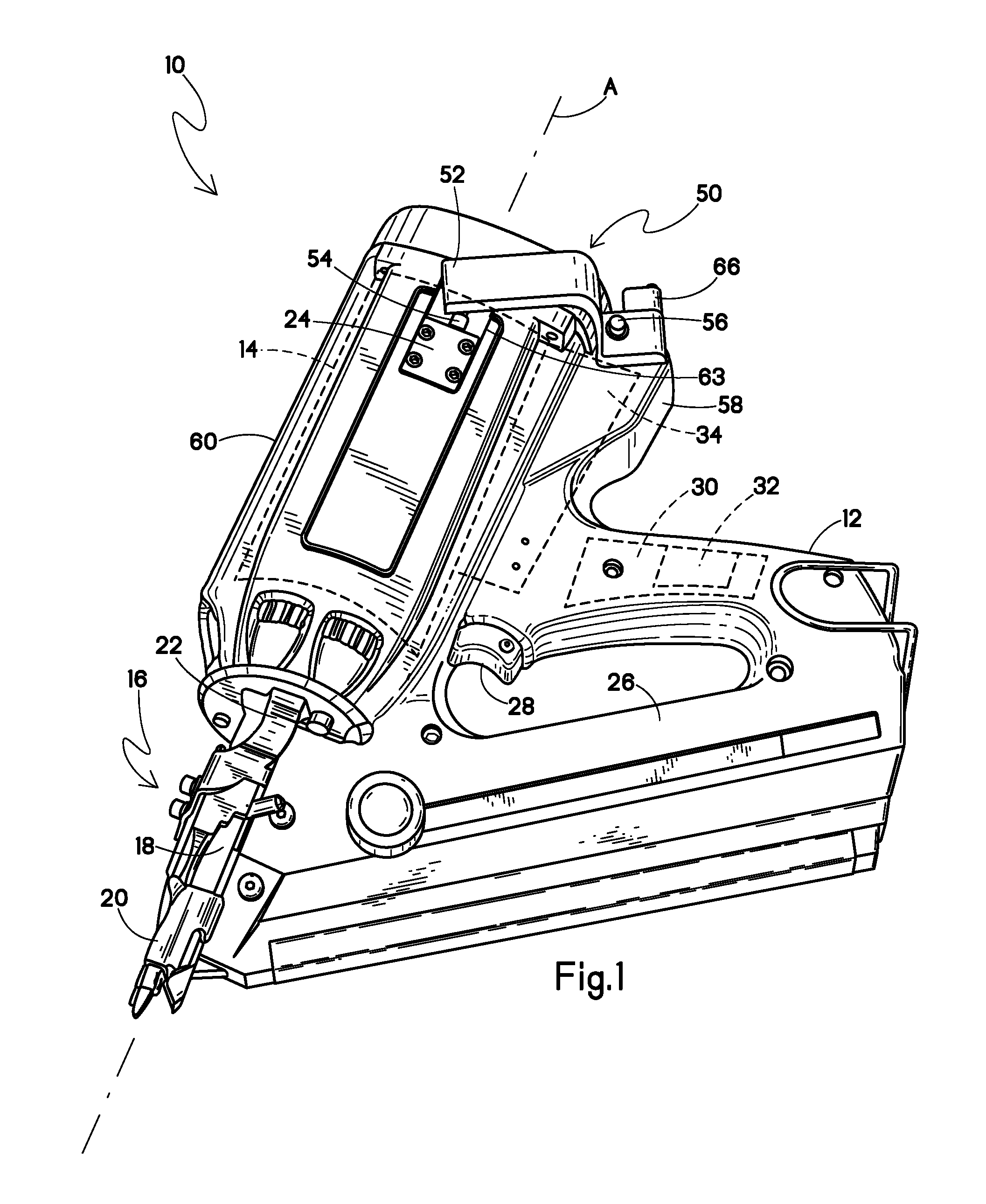 Fuel cell actuation mechanism for combustion-powered tool