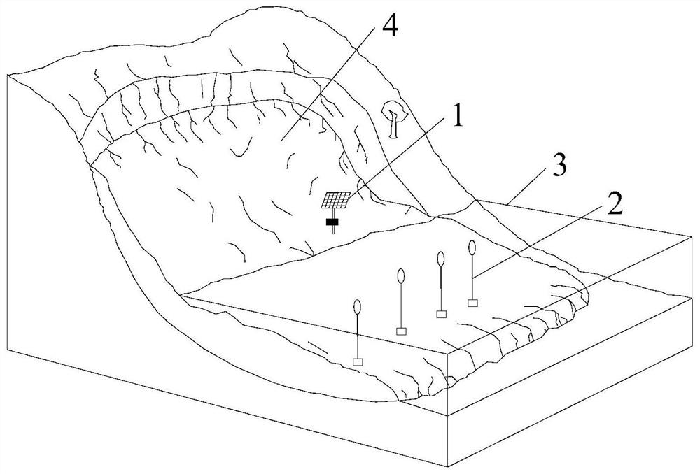 Reservoir landslide array type underwater deformation monitoring device and monitoring method