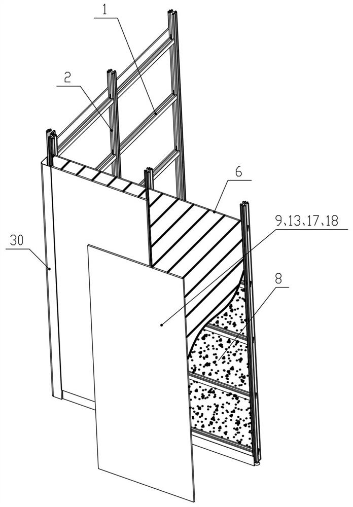 Multifunctional assembly type cold-bent light steel keel frame wall structure