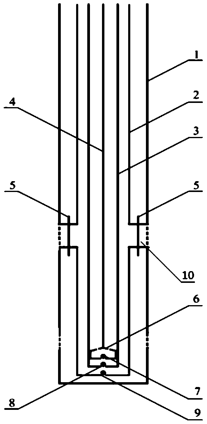 Coal bed methane vertical well double-layer partial pressure combined production method and its device