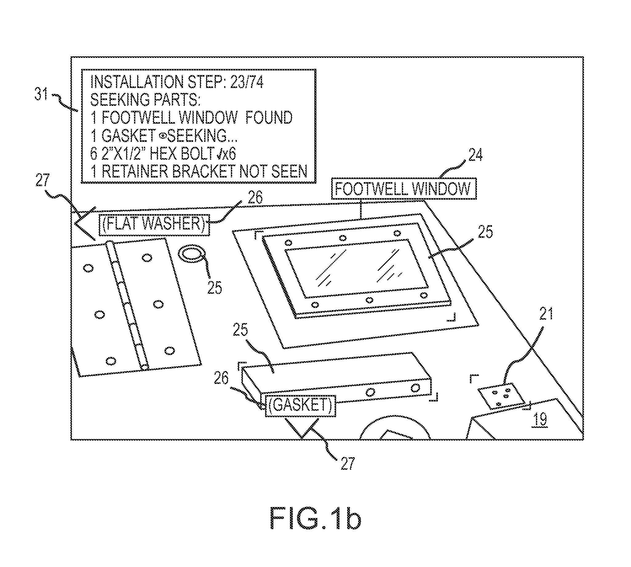Augmented reality (AR) system and method for tracking parts and visually cueing a user to identify and locate parts in a scene