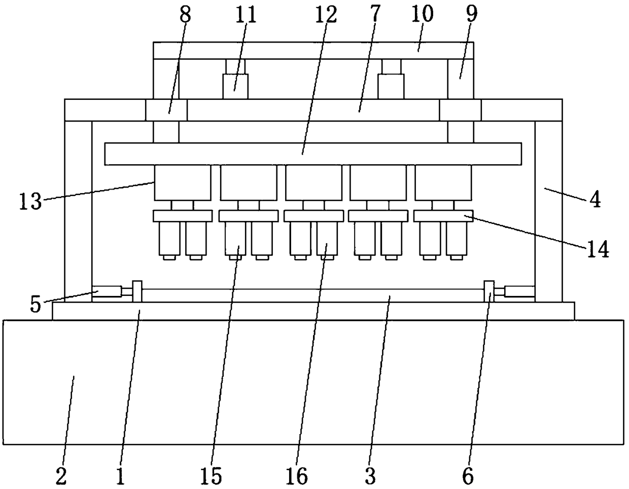Die pressing device for glass bottle cap processing