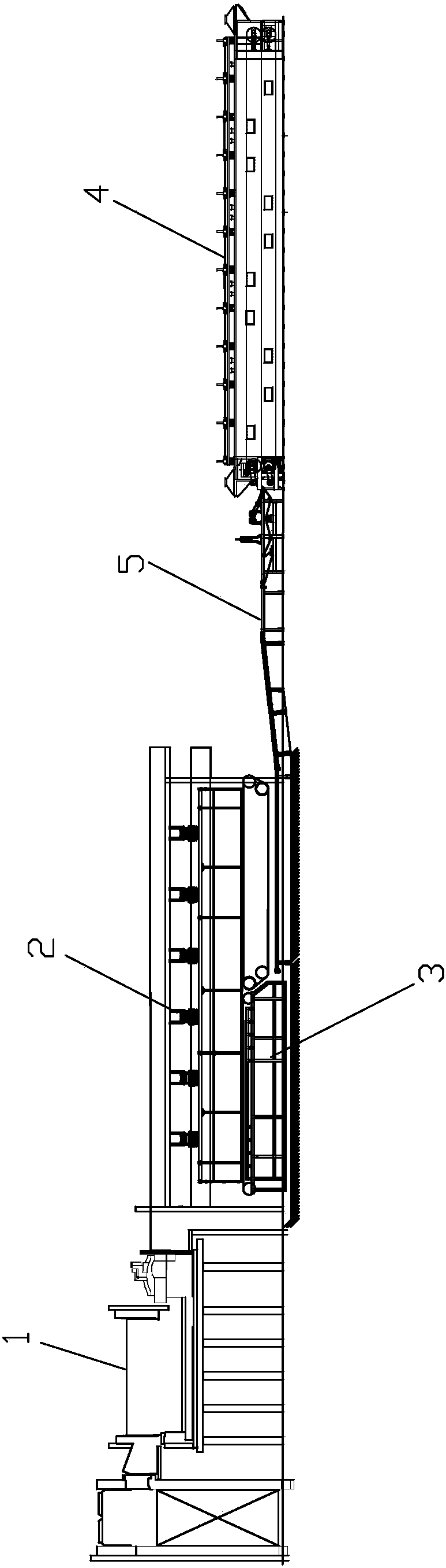 A production system and method for an on-line dry-process glass wool vacuum insulation board core material